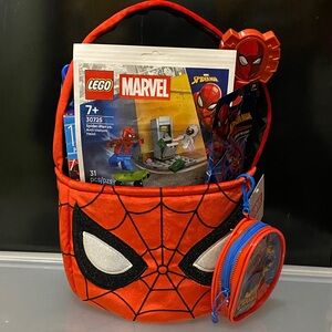 Spider-Man Themed Jumbo Easter Gift  Plush Basket with 24 Items-New